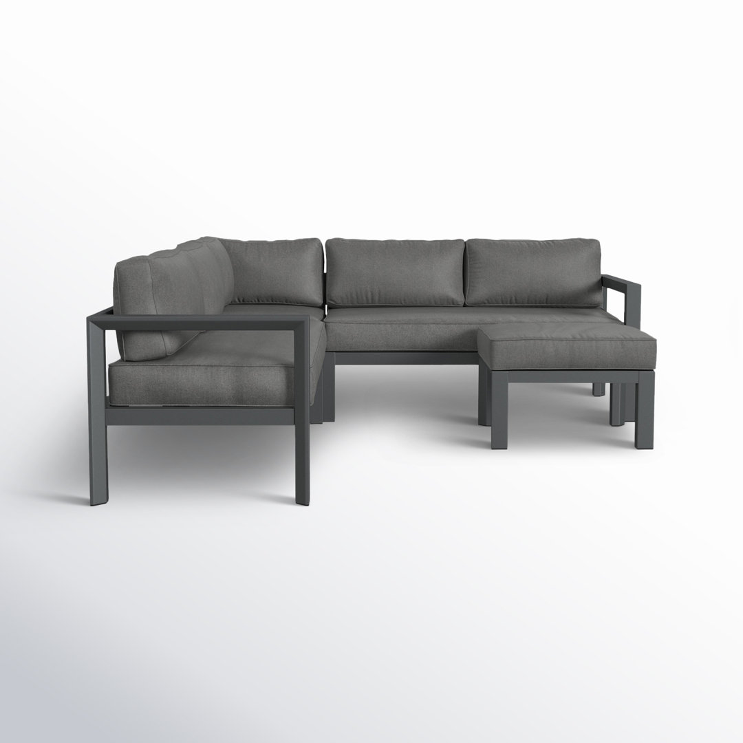 Greyson Metal 5 - Person Sectional with Ottoman Joss & Main