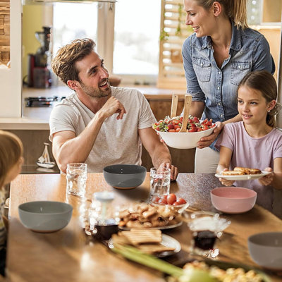 Large Ceramic Bowls Set Of 4, 30 Ounce Multi-Purpose Serving Bowls For Cereal, Soup, Salad, Oatmeal - Dishwasher & Microwave Safe, Stackable & Durable