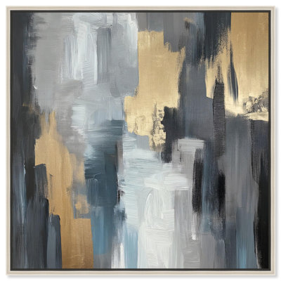 Art Remède abstrait avec toile dorée béton et or I
