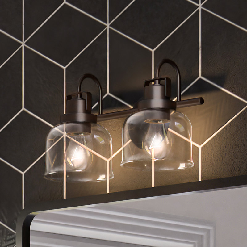 Éclairage pour meuble-lavabo à 2 lumières à intensité variable Vecchia, Noir mat