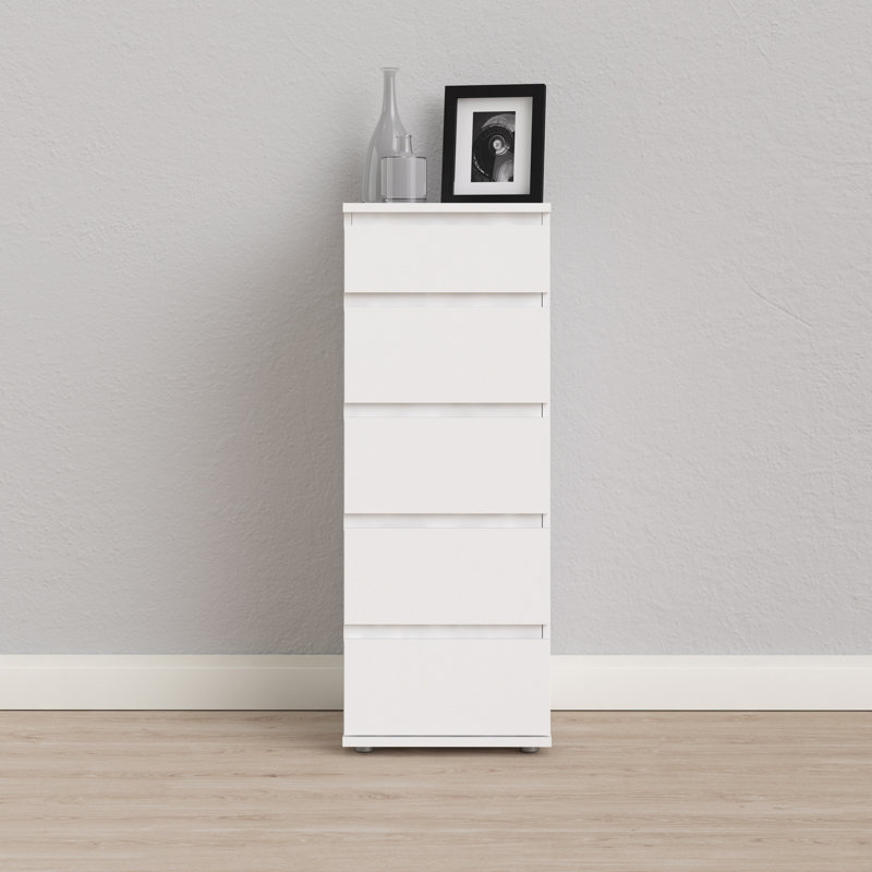Ariel 5 Drawer 40Cm W Tallboy, White