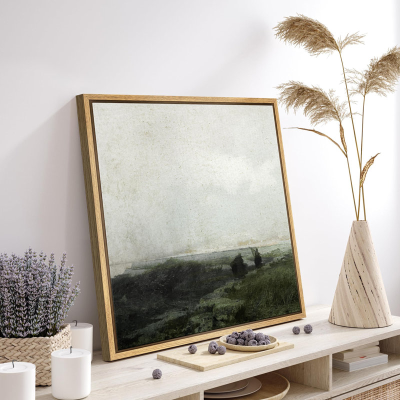«Misty Morning On The Moors», reproduction d'art sur toile encadrée, H 16 po x l 16 po, Toile naturelle