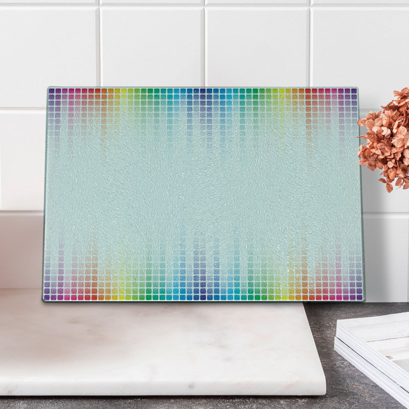 Multicolore planche à découper en verre trempé Ambesonne