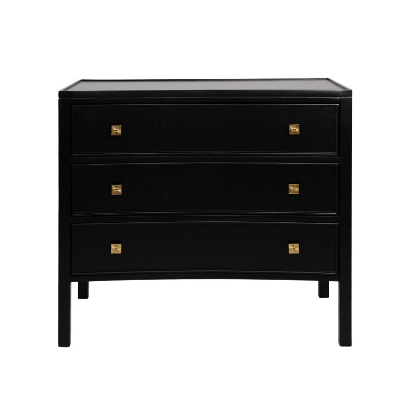 Commode d'appoint 3 tiroirs Grayson, Noir tricorne
