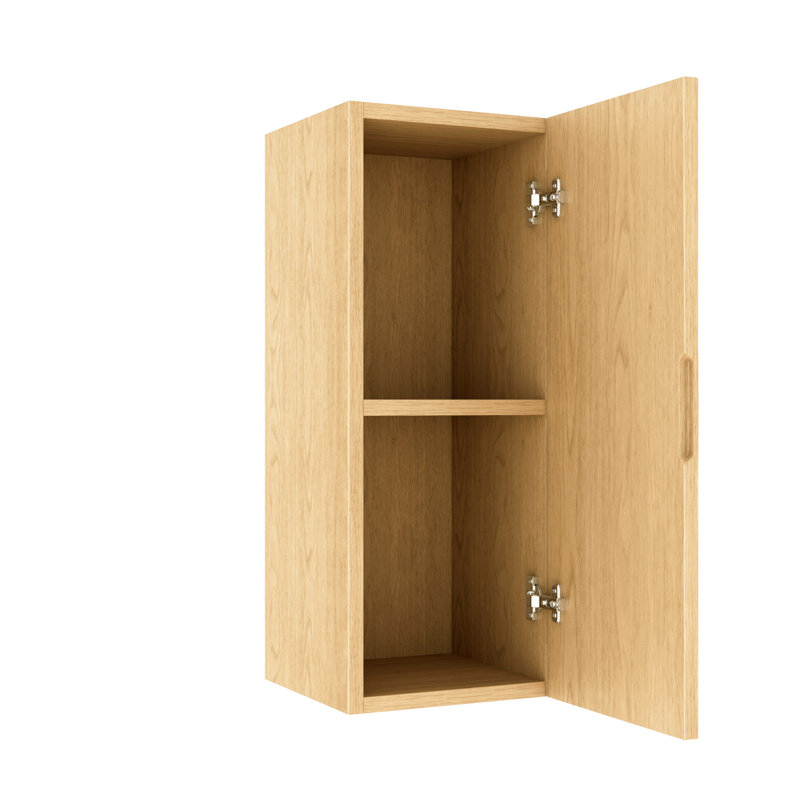 Meuble-lavabo d'appoint de salle de bain de couleur chêne et moderne pour 12 po avec tablette à fermeture douce