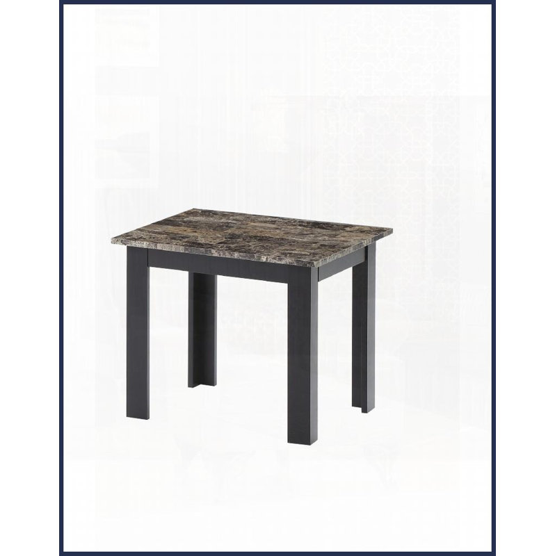 Ensemble de tables basses 3 pièces Traditional avec dessus en faux marbre, finition brune et amp; Assemblage facile pour le salon