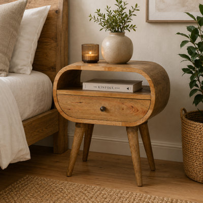 Table de chevet en bois massif Cariotta