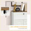 Cabinets, HOMCOM Farmhouse Barn Door Accent Cabinet with Double Doors, Drawer &amp; Adjustable Shelf | White | Particle Board
