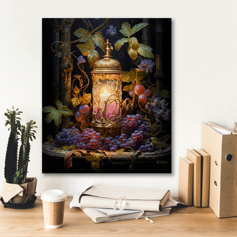 Art mural sur toile Epic Graffiti «Candle With Fruit» par Momart, H 24 po x l 20 po x P 0,75 po