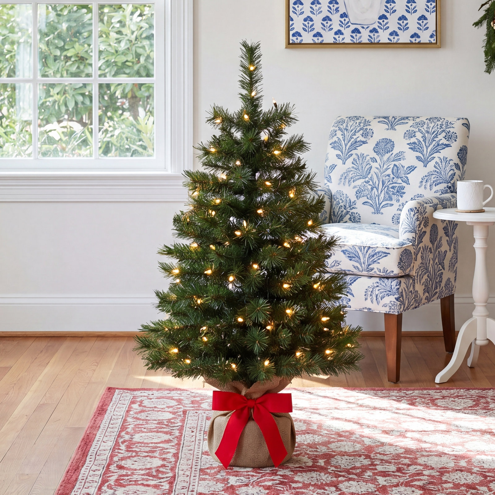 36' Lighted Artificial Fir Christmas Tree