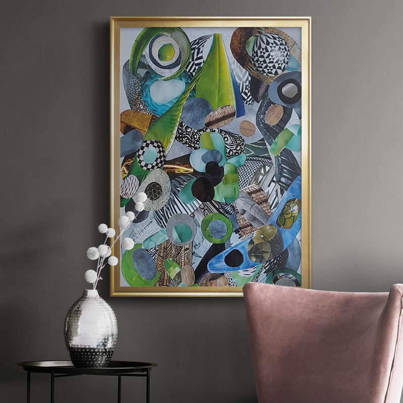 Verre Siesta Beach par Coco Good Print, H 24,5 po x l 18,5 po x P 1 po, Or