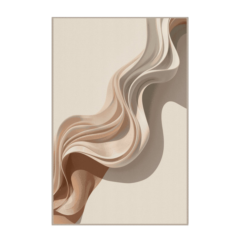 Tapis beige lavable à la machine moderne de couleur unie Brooksville, 2 pi x 3 pi