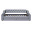 Lit de jour simple rembourré avec accoudoirs de rangement et port USB, gris