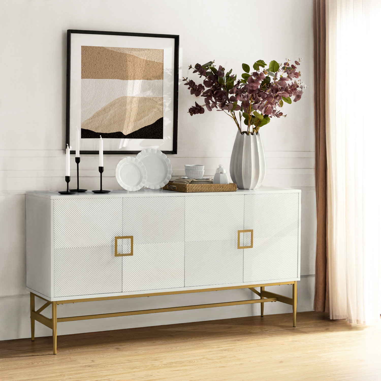 Willa Arlo™ Interiors Pabon 65'' Modern Storage Sideboard with Metal ...