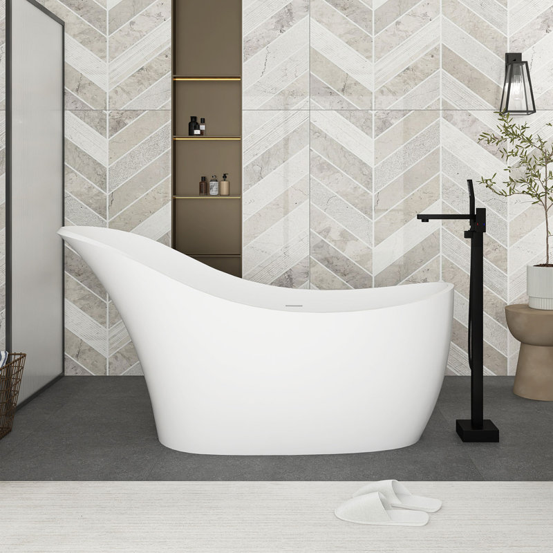 66 po X 29 po  Baignoire de trempage autoportante à surface solide