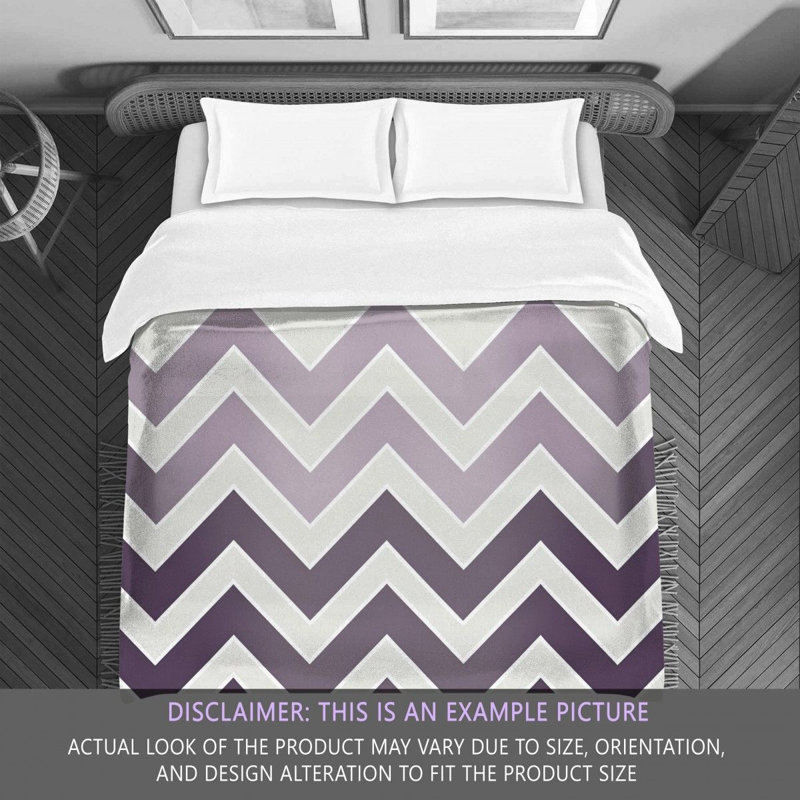 Chevron Comforter, Twin Extra Long Comforter, Purple/White