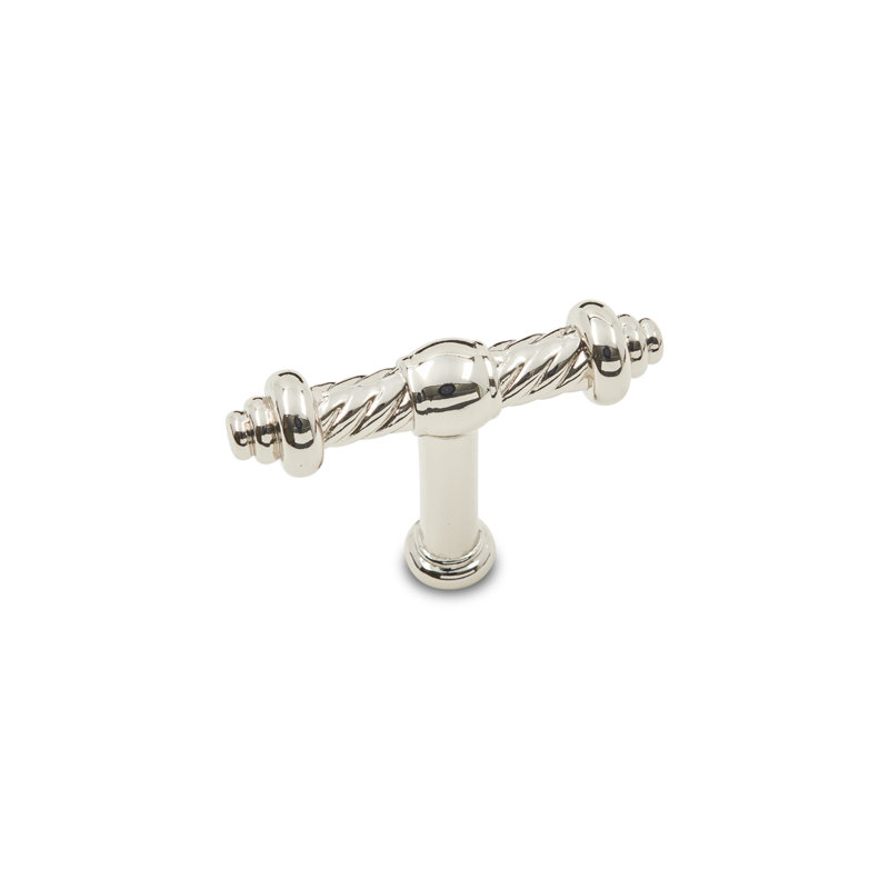 Poignée en T Rope Twist CK Series, Nickel poli, Poignée de 2 po de longueur
