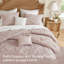 Ensemble de literie pour très grand lit 5 pièces élégant, jacquard rose, confort toutes saisons