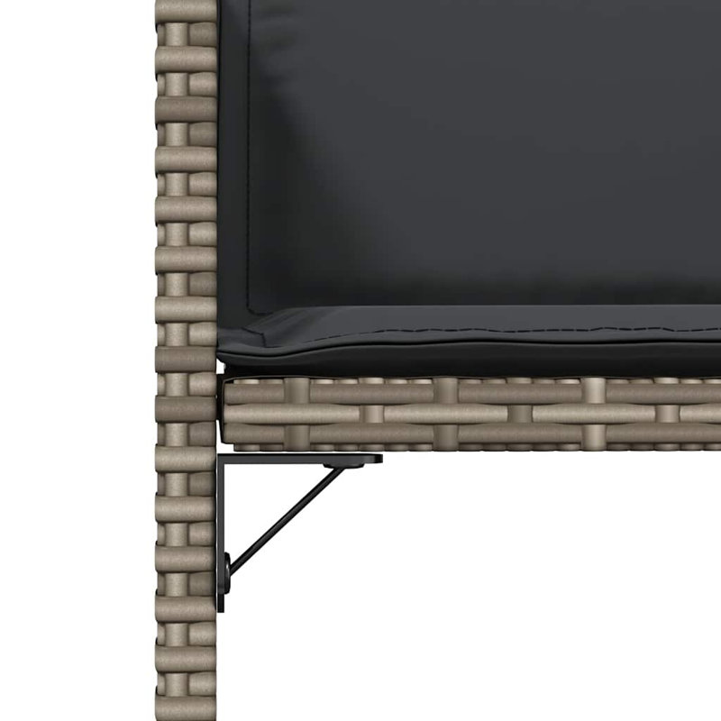 Outdoor Patio Dining Armchair with Cushion, Brown, Grey