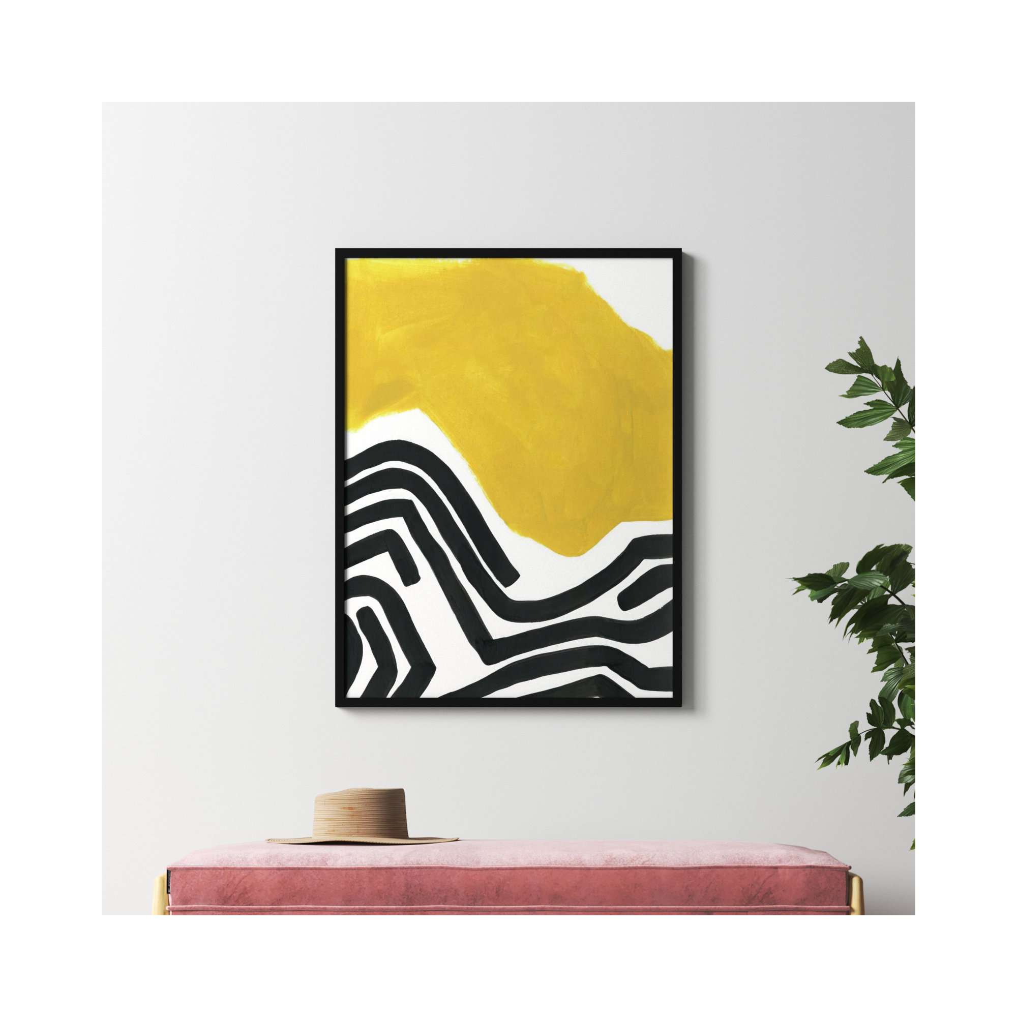 Color Block Maze I by June Erica Vess, Black, 33" H x 25" W x 1" D