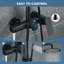 47"H Solid Brass Wall Mounted 3-Functions Exposed Complete Shower System with Slide Bar with Tub Spout-97649425