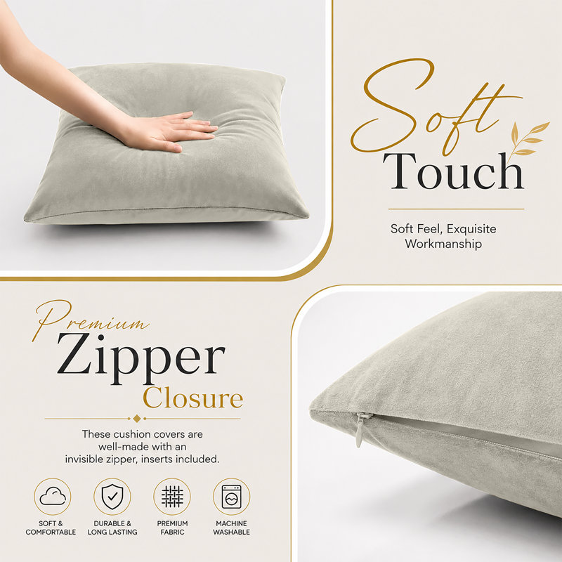 Aldino Square Cushion, Beige