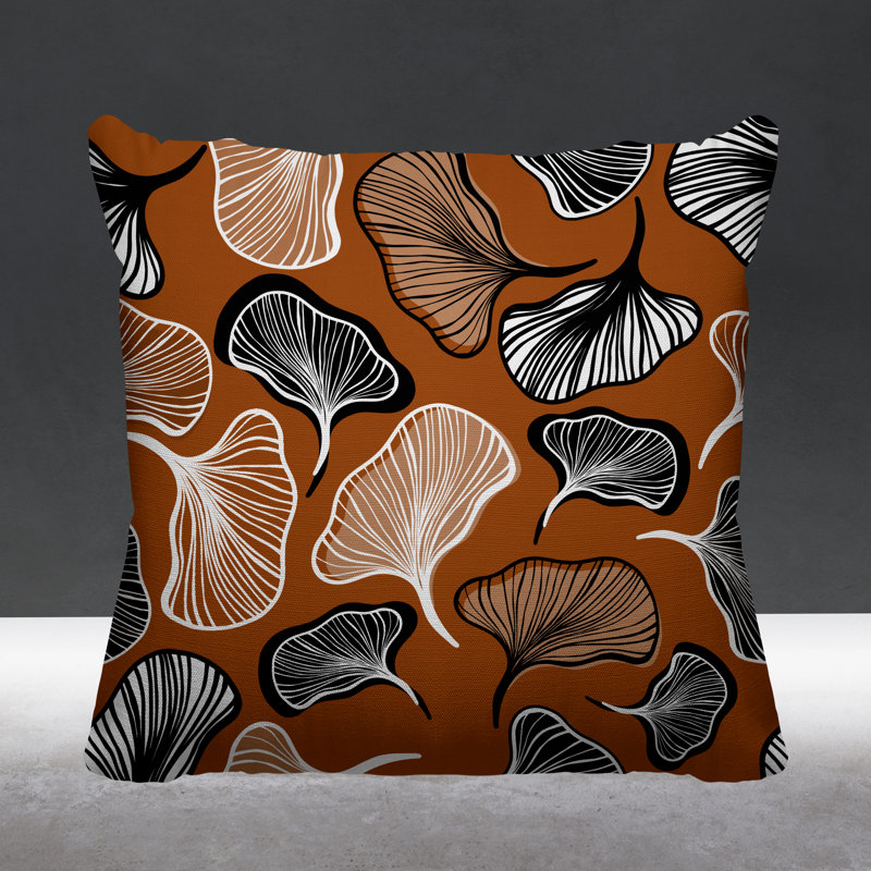 Bia Outdoor Reversible Throw Pillow, 17H" x 17W", Burnt Orange