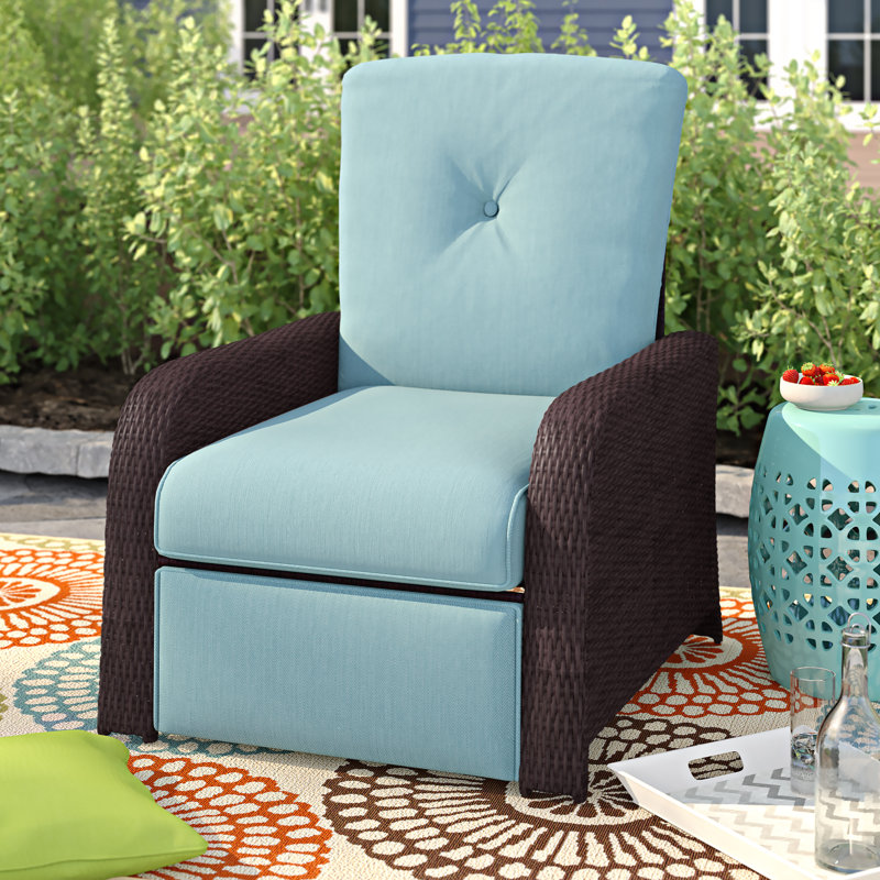 Amarys Metal Outdoor Lounge Chair, Blue