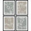 «Grunge Forest Flower Silhouettes», reproduction encadrée de 4 pièces-90692009-90692012