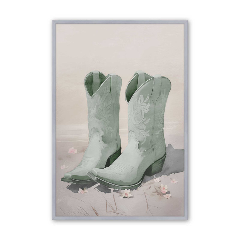 Cowboy Essentials in Green I Print, H 15,25 po x l 12,25 po, Chrome poli