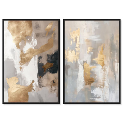 Boosted Grays, ensemble de 2 toiles d'art neutre par Art Remedy