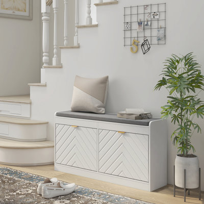 Emington Polyester Blend Upholstered Storage Bench