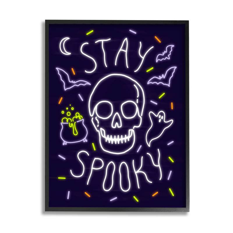 Stay Spooky Quote, Giclée encadrée noir minuit, H 20 po x l 16 po x P 1,5 po