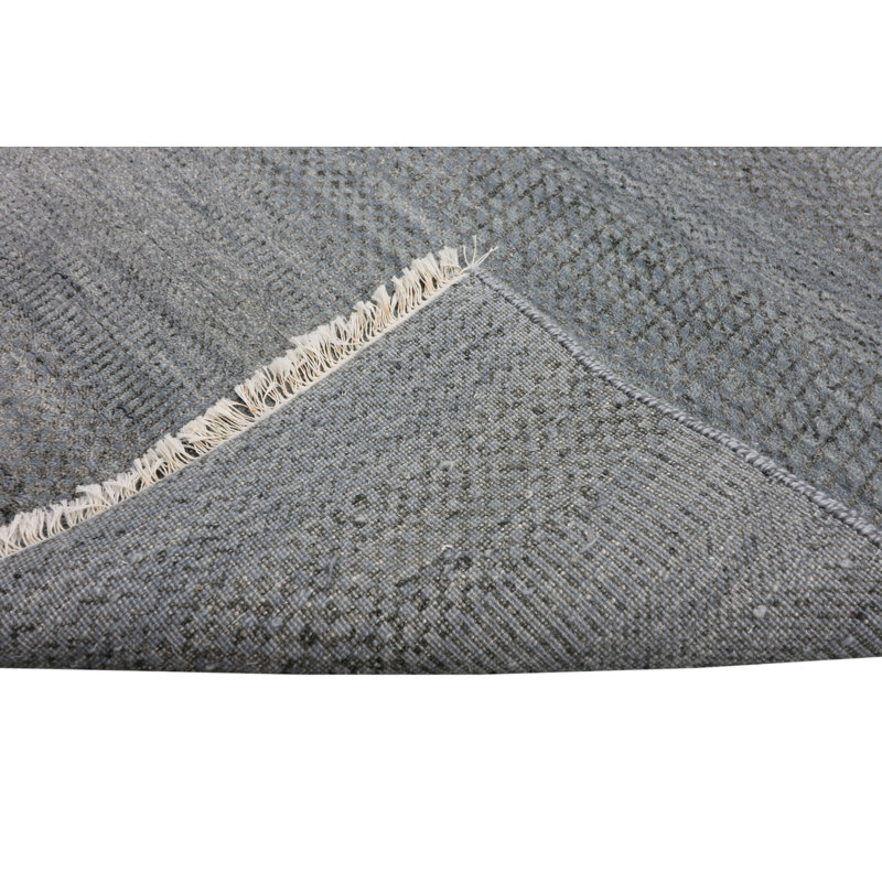 Hand-Knotted High-Quality Dark Gray Runner, Runner 2'8" x 11'7"