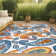 Jotunheim Paisley High-Low Orange/Blue Indoor/Outdoor Rug