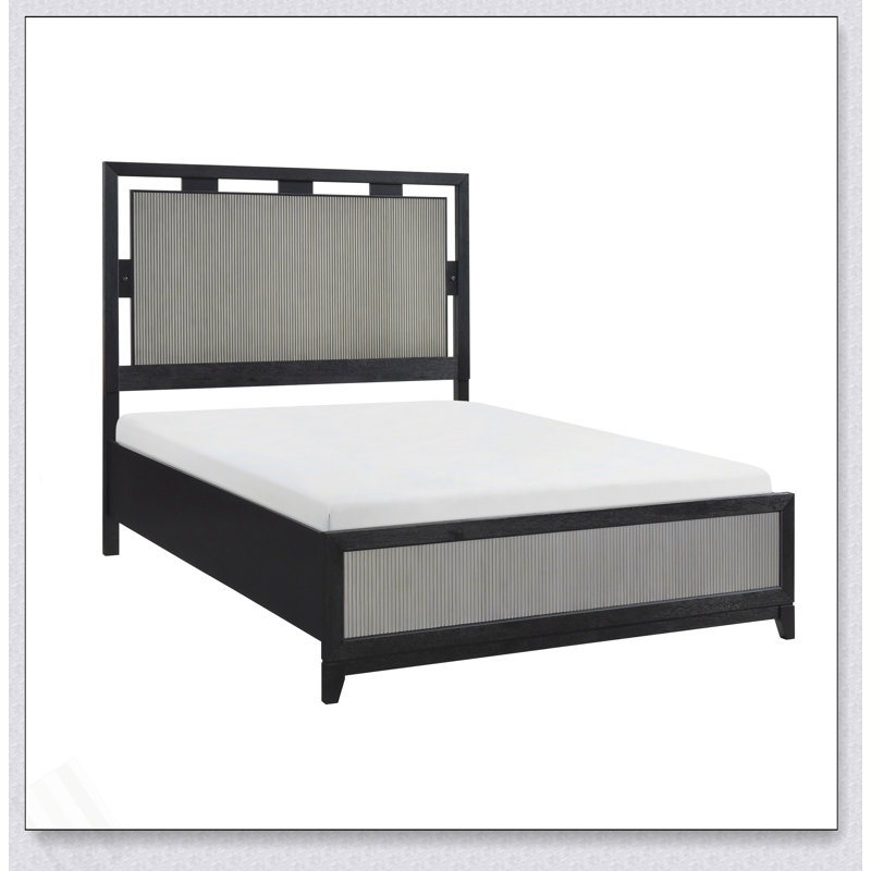 Panneaux en roseau contemporains à rétroéclairage à DEL avec lit gris anthracite contemporain