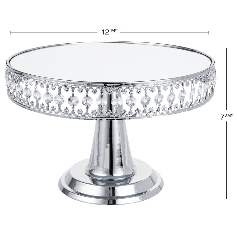 36cm Traditional Nickel Plated Plateau Round Silver Wedding Cake Stand Rope  Desi | eBay