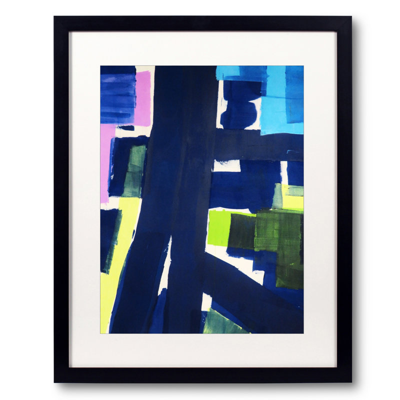 1721 par Drew Gaffney - Peinture, H 31,25 po x l 25,25 po, Papier avec cadre noir