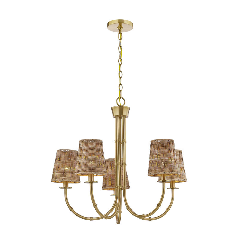 Lustre 5 lumières Ashbury en laiton chaud
