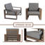 Ensemble de meubles de patio en aluminium 5 pièces avec 2 fauteuils et causeuse