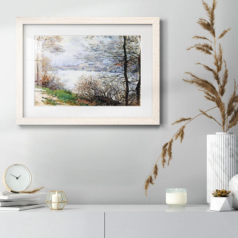 Les rives de la seine, île de la Grande - reproduction d'un seul cadre, Blanc, H 22 po x l 32 po