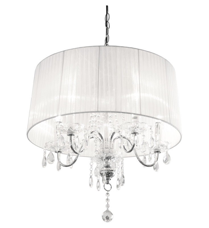 Warwick 5 - Light Drum Chandelier, White