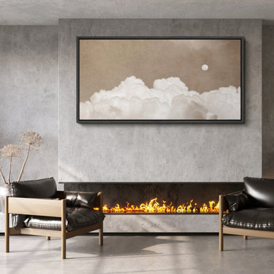Cloudy Moon Serene Sky Scene Modern Art