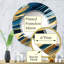 Percey Bold Blue Brush Strokes II - Miroir mural moderne en spirale-99568956