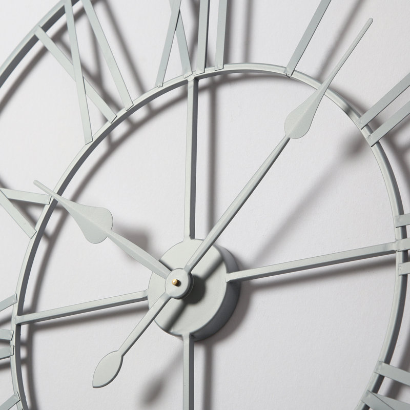 Elienor Iron Wall Clock, Grey, 80cm H x 80cm W x 4cm D