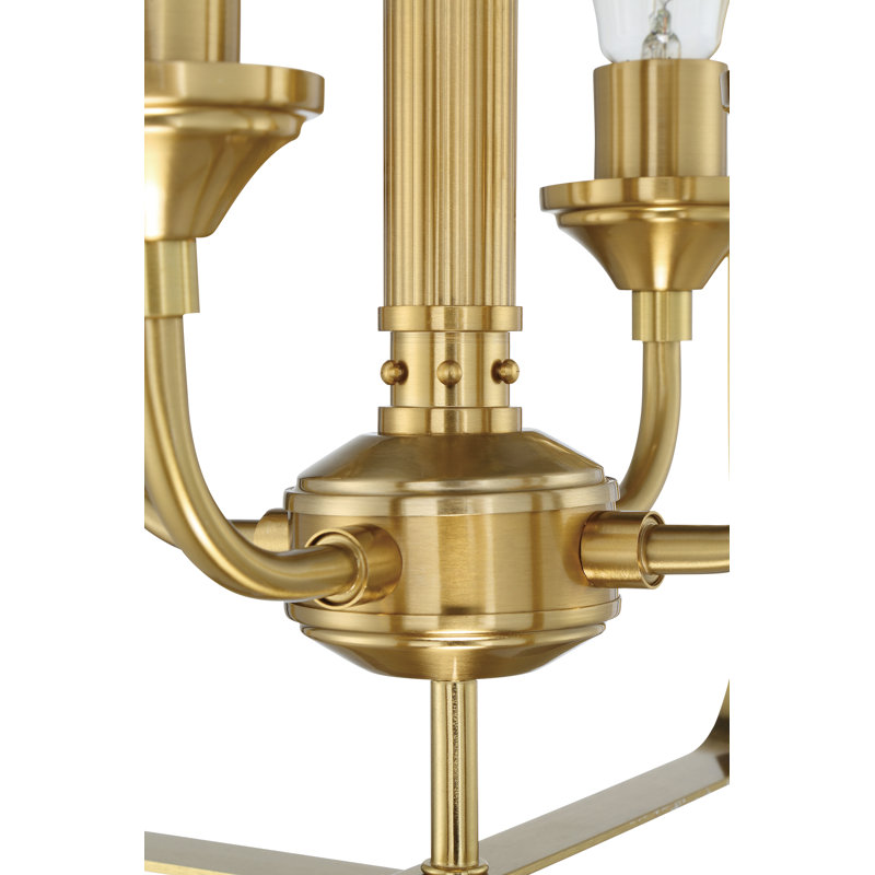 Luminaire suspendu lanterne 4 lumières Upney, Laiton satiné