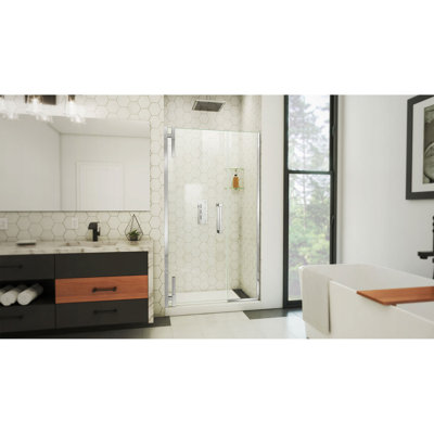 DreamLine Ascend 40 1/2 - 41 1/2 inch W x 72 inch H Frameless Pivot Shower Door in Chrome