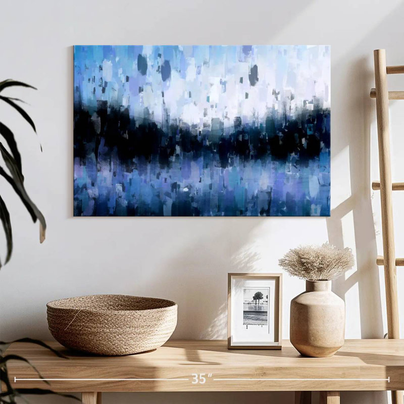 Avery Abstract Navy Blue, 16'' H X 24'' W