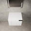 Meuble-lavabo de 61 cm pour salles de bain spacieuses - Meuble moderne sans lavabo, chêne blanc américain, compostable, finition brillante. Convient aux grandes salles de bain. Blanc compostable, résistant à la chaleur excessive.