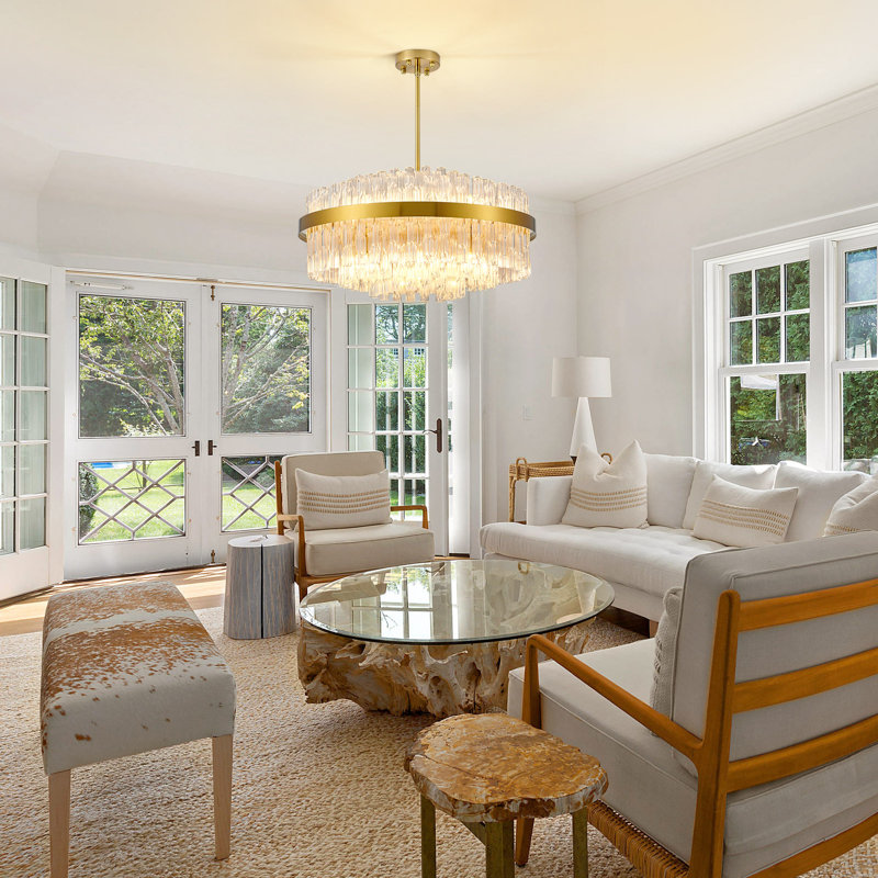 Unique/Statement Chandelier, Gold, 12 Lights